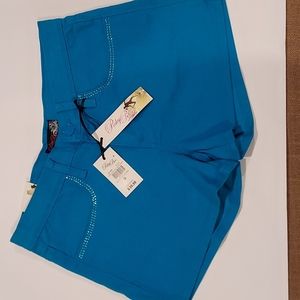 NWT Women's Size 9 Picky Boo Blue Embellished Pockets Jean Shorts 💥💥